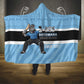 Afro Cricket Botswana Custom Hooded Blanket Go Baggy Blues Zebra Mascot - African Pride
