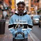 Afro Cricket Botswana Custom Hoodie Go Baggy Blues Zebra Mascot - African Pride