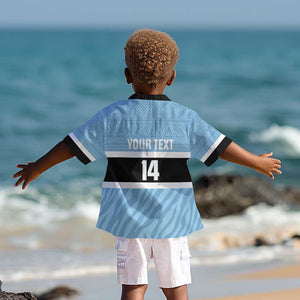 Afro Cricket Botswana Custom Kid Hawaiian Shirt Go Baggy Blues Zebra Mascot - African Pride
