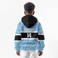 Afro Cricket Botswana Custom Kid Hoodie Go Baggy Blues Zebra Mascot - African Pride