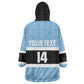 Afro Cricket Botswana Custom Kid Wearable Blanket Hoodie Go Baggy Blues Zebra Mascot - African Pride