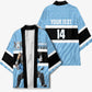 Custom Botswana Cricket Kimono Go Baggy Blues Zebra Mascot