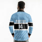 Afro Cricket Botswana Custom Long Sleeve Polo Shirt Go Baggy Blues Zebra Mascot - African Pride