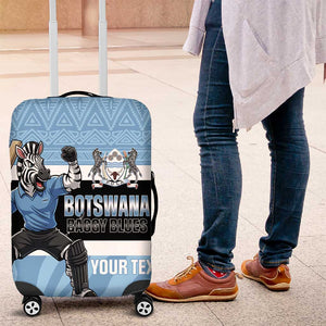 Afro Cricket Botswana Custom Luggage Cover Go Baggy Blues Zebra Mascot - African Pride