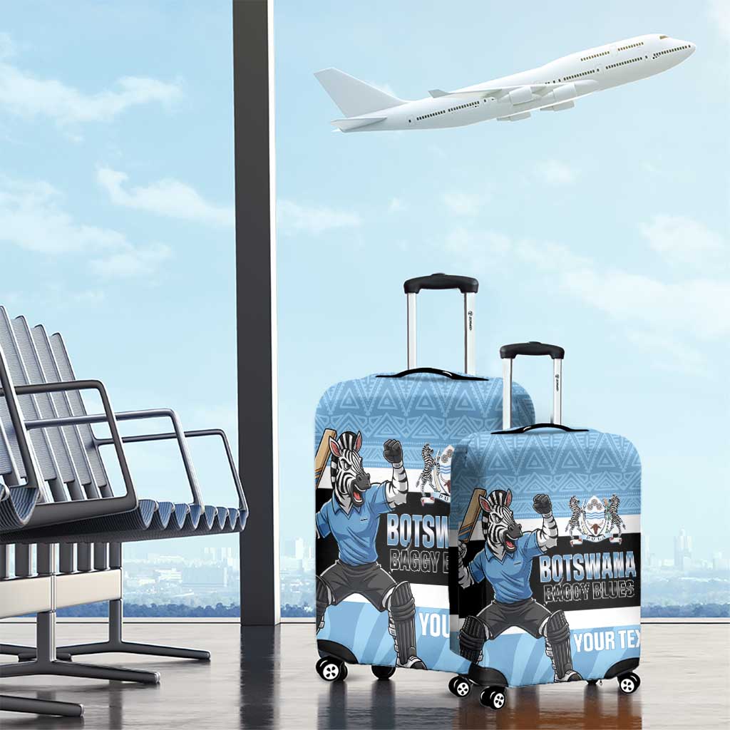 Afro Cricket Botswana Custom Luggage Cover Go Baggy Blues Zebra Mascot - African Pride