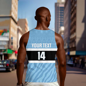 Afro Cricket Botswana Custom Men Tank Top Go Baggy Blues Zebra Mascot - African Pride