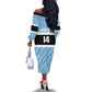 Afro Cricket Botswana Custom Off The Shoulder Long Sleeve Dress Go Baggy Blues Zebra Mascot - African Pride
