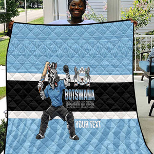 Afro Cricket Botswana Custom Quilt Go Baggy Blues Zebra Mascot - African Pride