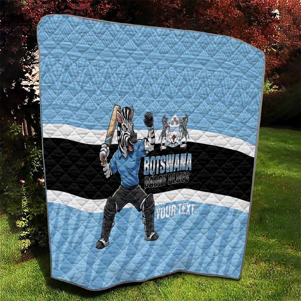 Afro Cricket Botswana Custom Quilt Go Baggy Blues Zebra Mascot - African Pride
