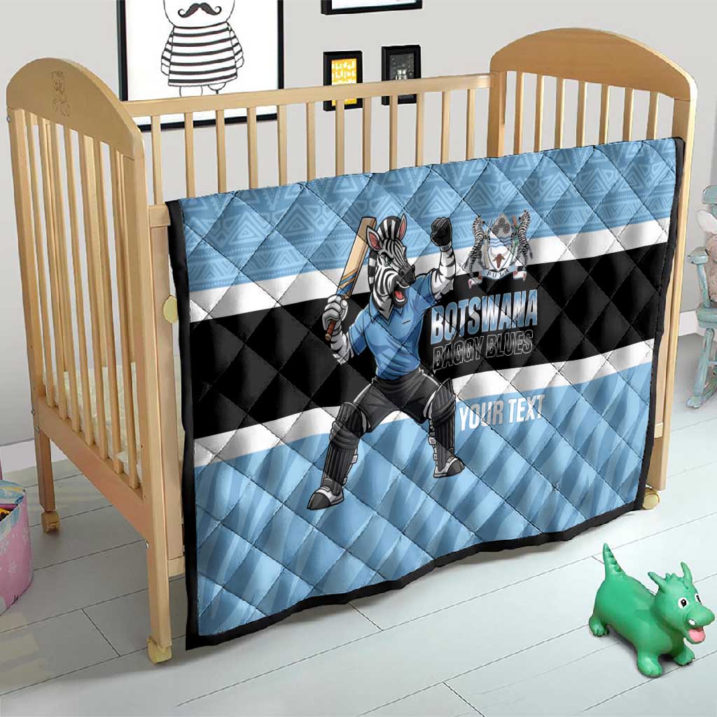 Afro Cricket Botswana Custom Quilt Go Baggy Blues Zebra Mascot - African Pride