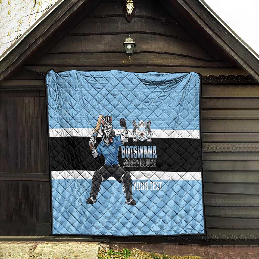 Afro Cricket Botswana Custom Quilt Go Baggy Blues Zebra Mascot - African Pride