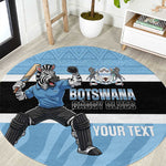 Afro Cricket Botswana Custom Round Carpet Go Baggy Blues Zebra Mascot - African Pride