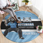 Afro Cricket Botswana Custom Round Carpet Go Baggy Blues Zebra Mascot - African Pride