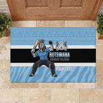 Afro Cricket Botswana Custom Rubber Doormat Go Baggy Blues Zebra Mascot - African Pride