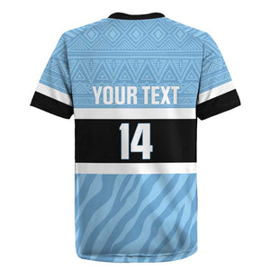 Afro Cricket Botswana Custom Rugby Jersey Go Baggy Blues Zebra Mascot - African Pride