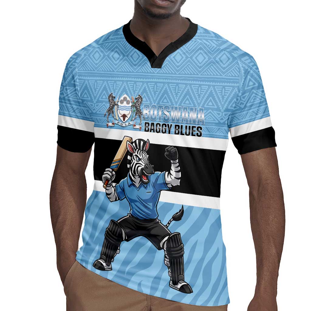 Afro Cricket Botswana Custom Rugby Jersey Go Baggy Blues Zebra Mascot - African Pride