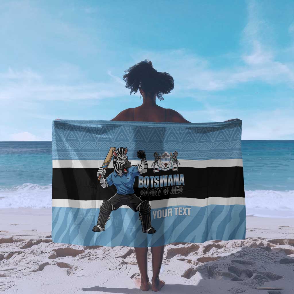 Afro Cricket Botswana Custom Sarong Go Baggy Blues Zebra Mascot - African Pride