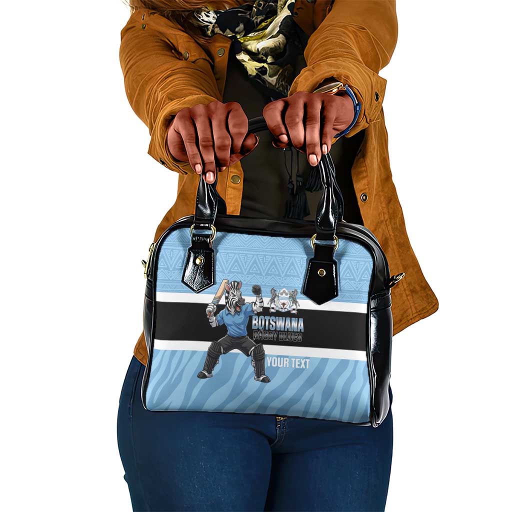 Afro Cricket Botswana Custom Shoulder Handbag Go Baggy Blues Zebra Mascot - African Pride