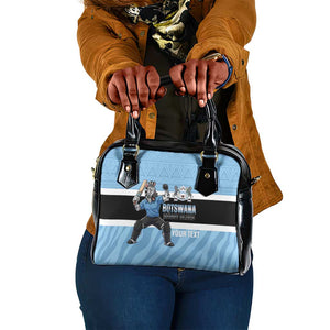 Afro Cricket Botswana Custom Shoulder Handbag Go Baggy Blues Zebra Mascot - African Pride