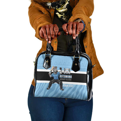 Afro Cricket Botswana Custom Shoulder Handbag Go Baggy Blues Zebra Mascot - African Pride