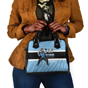 Afro Cricket Botswana Custom Shoulder Handbag Go Baggy Blues Zebra Mascot - African Pride