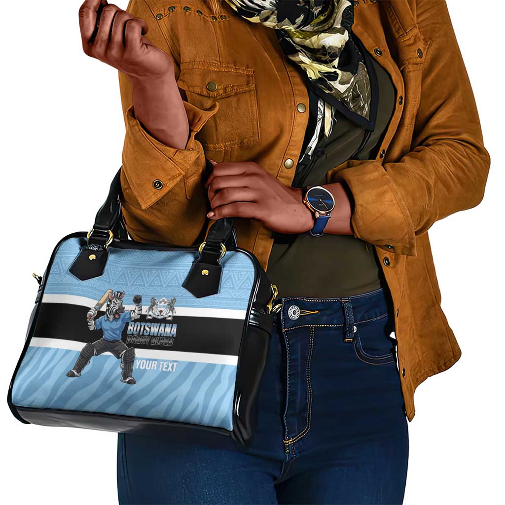 Afro Cricket Botswana Custom Shoulder Handbag Go Baggy Blues Zebra Mascot - African Pride