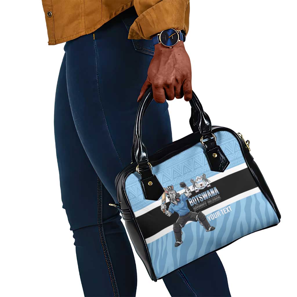 Afro Cricket Botswana Custom Shoulder Handbag Go Baggy Blues Zebra Mascot - African Pride
