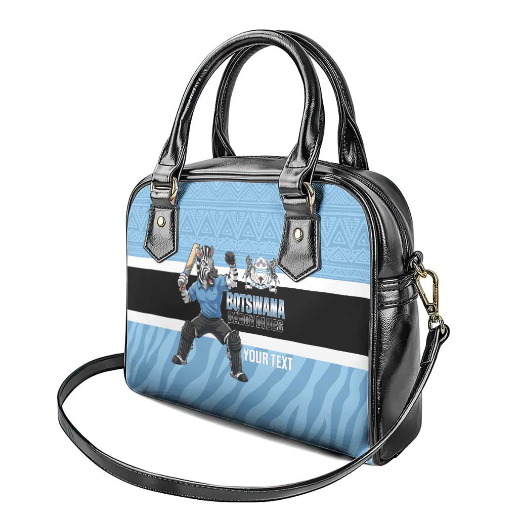 Afro Cricket Botswana Custom Shoulder Handbag Go Baggy Blues Zebra Mascot - African Pride