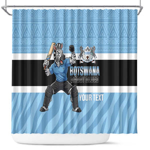 Afro Cricket Botswana Custom Shower Curtain Go Baggy Blues Zebra Mascot - African Pride