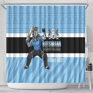 Afro Cricket Botswana Custom Shower Curtain Go Baggy Blues Zebra Mascot - African Pride