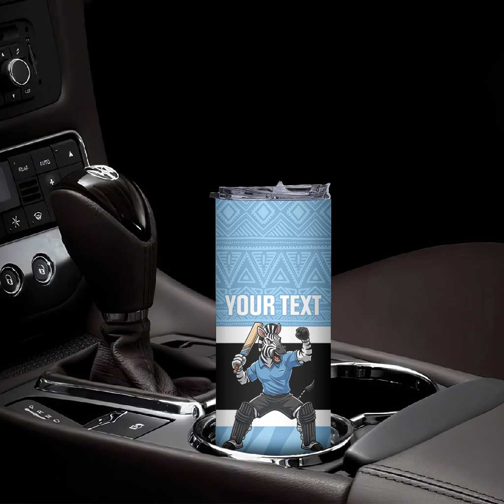 Afro Cricket Botswana Custom Skinny Tumbler Go Baggy Blues Zebra Mascot - African Pride