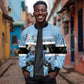 Afro Cricket Botswana Custom Sleeve Zip Bomber Jacket Go Baggy Blues Zebra Mascot - African Pride