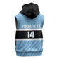Afro Cricket Botswana Custom Sleeveless Zip Hoodie Go Baggy Blues Zebra Mascot - African Pride
