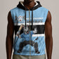 Afro Cricket Botswana Custom Sleeveless Zip Hoodie Go Baggy Blues Zebra Mascot - African Pride