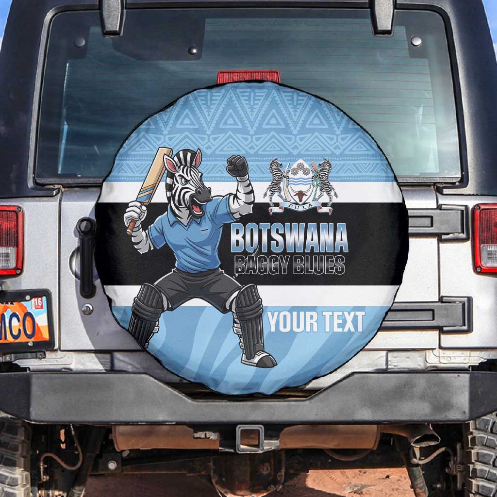 Afro Cricket Botswana Custom Spare Tire Cover Go Baggy Blues Zebra Mascot - African Pride