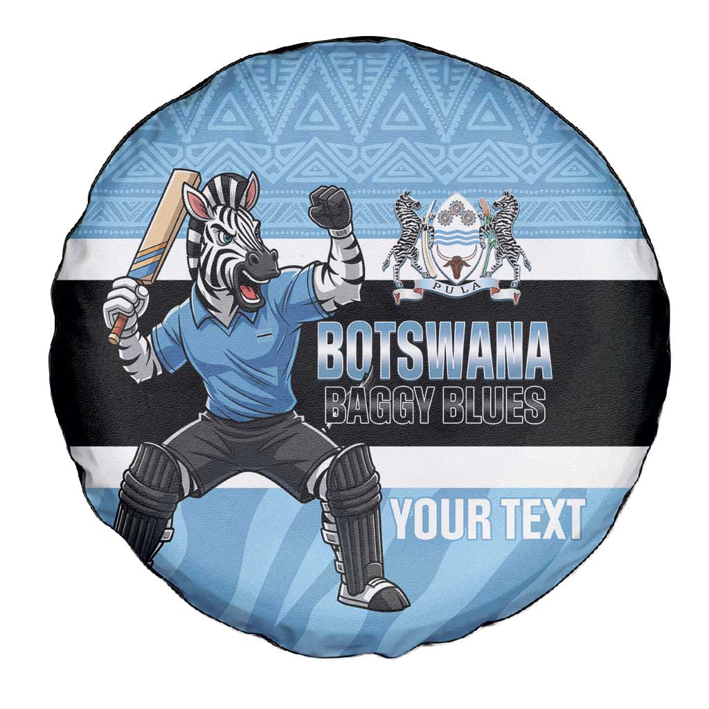 Afro Cricket Botswana Custom Spare Tire Cover Go Baggy Blues Zebra Mascot - African Pride