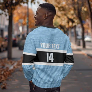 Afro Cricket Botswana Custom Sweatshirt Go Baggy Blues Zebra Mascot - African Pride