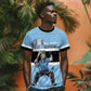 Afro Cricket Botswana Custom T shirt Go Baggy Blues Zebra Mascot - African Pride