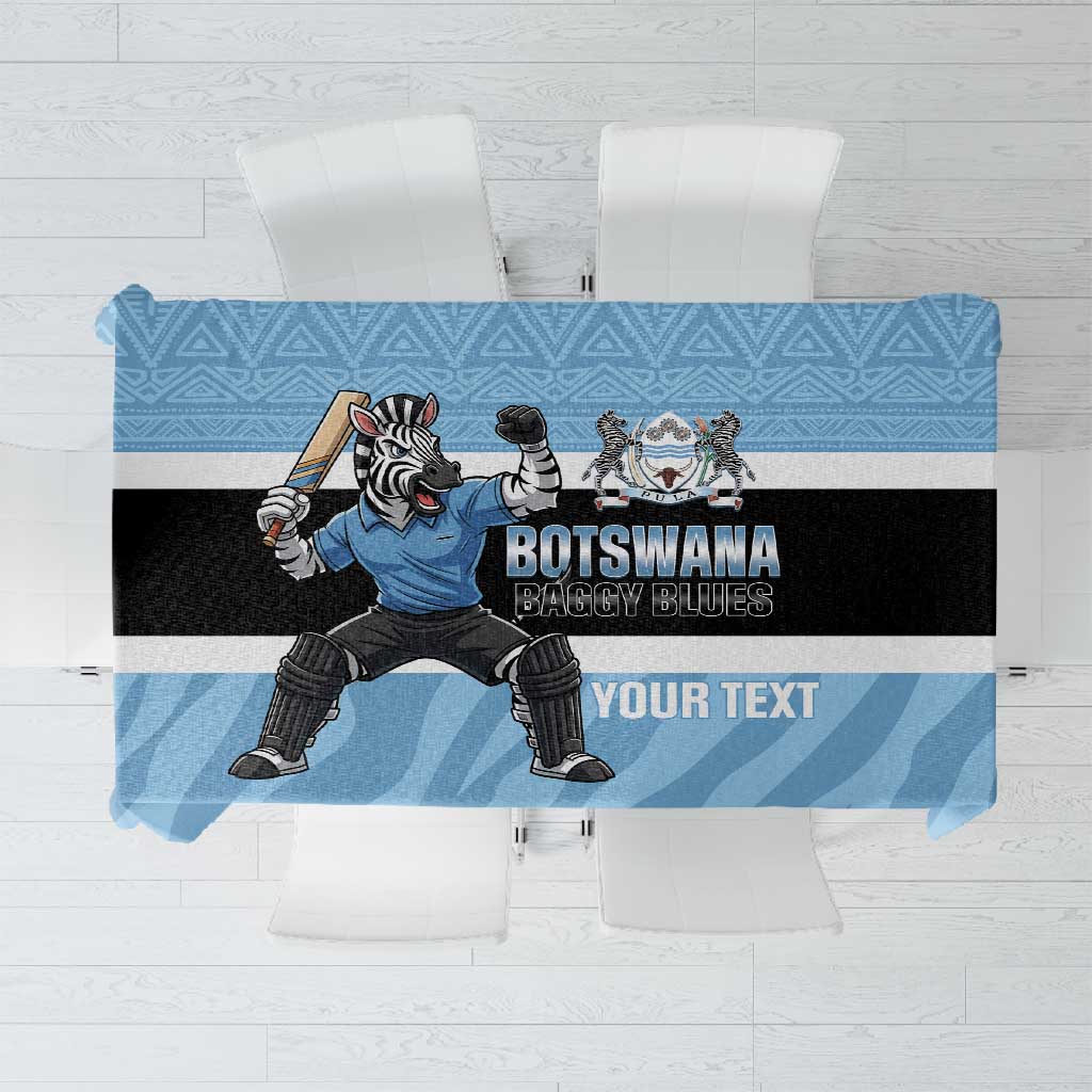 Afro Cricket Botswana Custom Tablecloth Go Baggy Blues Zebra Mascot - African Pride