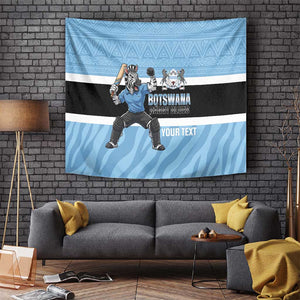 Afro Cricket Botswana Custom Tapestry Go Baggy Blues Zebra Mascot - African Pride