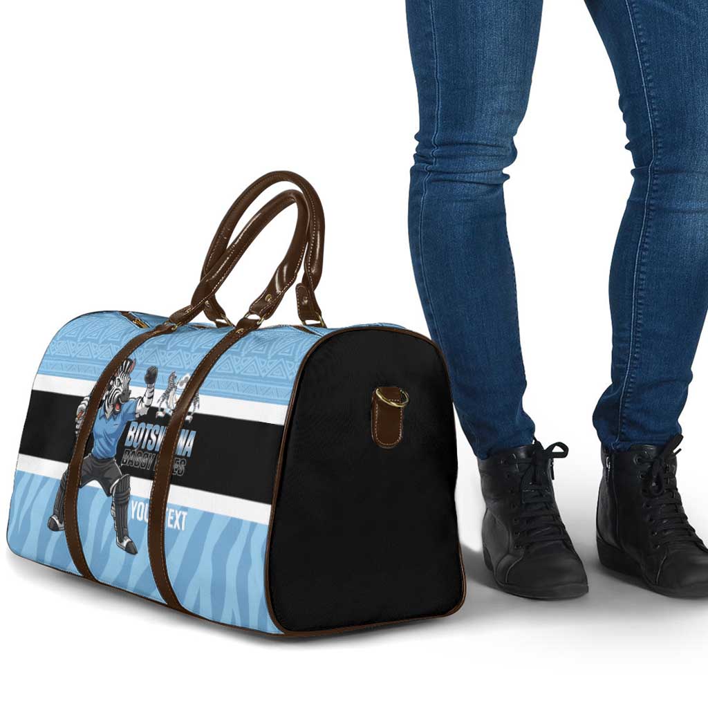 Custom Botswana Cricket Travel Bag Go Baggy Blues Zebra Mascot