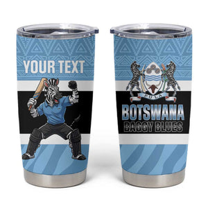 Afro Cricket Botswana Custom Tumbler Cup Go Baggy Blues Zebra Mascot - African Pride