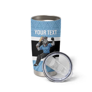 Afro Cricket Botswana Custom Tumbler Cup Go Baggy Blues Zebra Mascot - African Pride