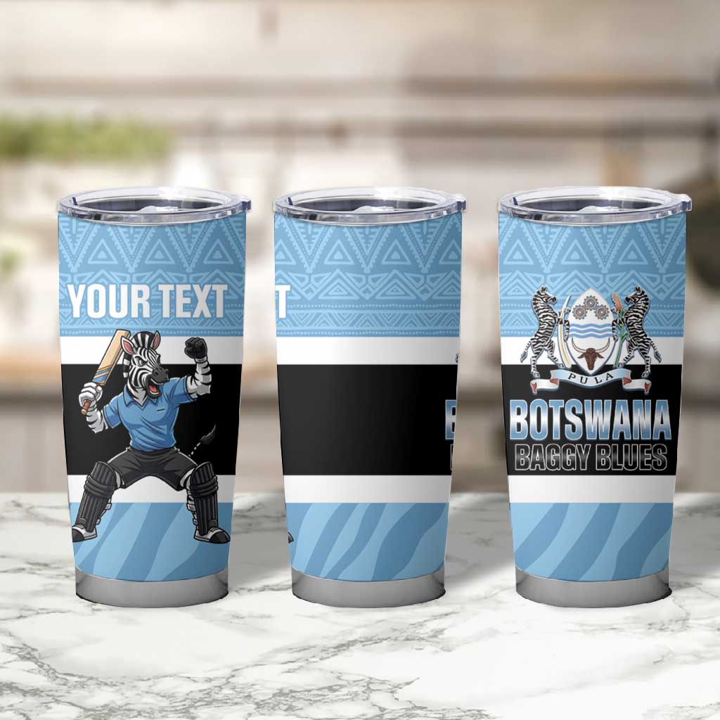 Afro Cricket Botswana Custom Tumbler Cup Go Baggy Blues Zebra Mascot - African Pride