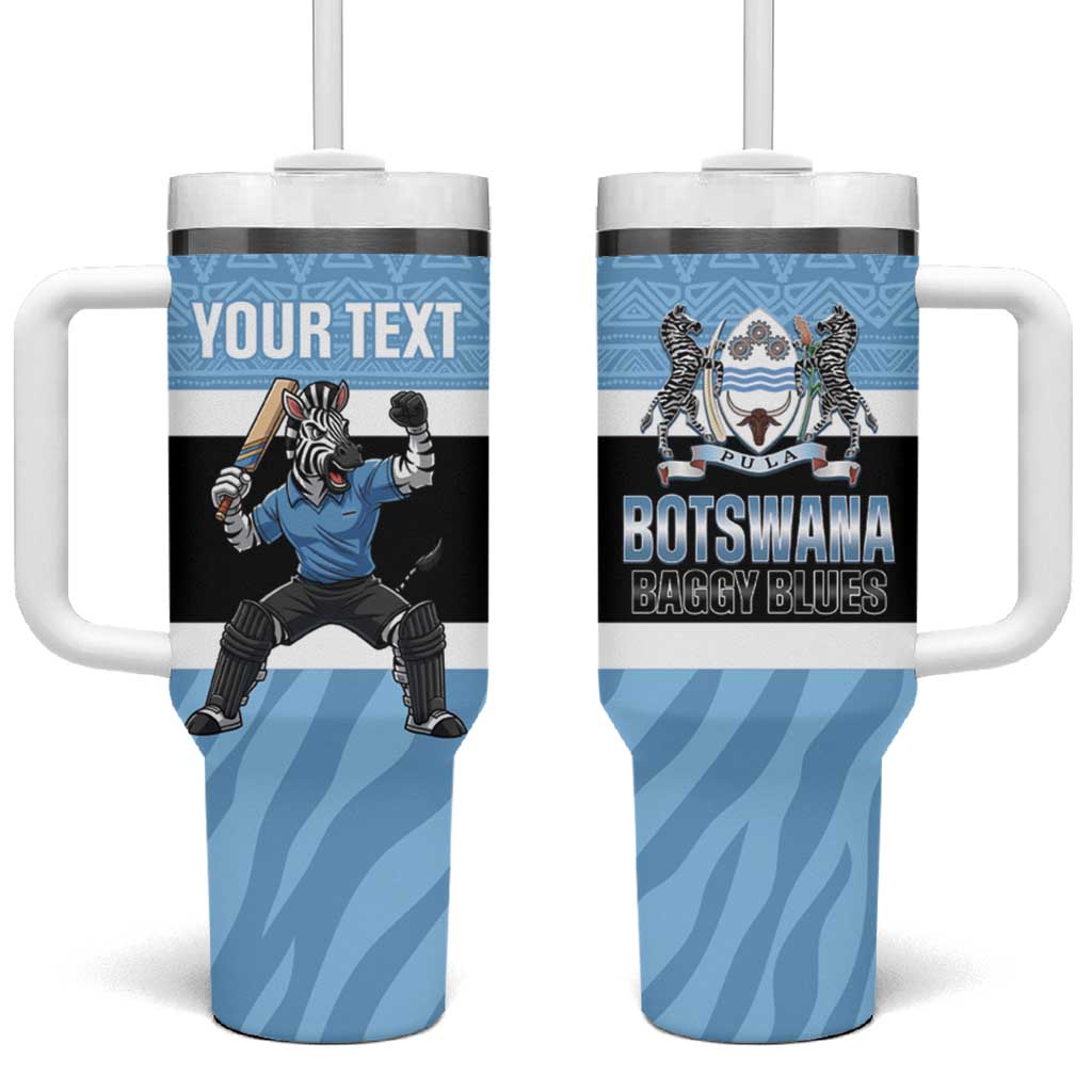 Afro Cricket Botswana Custom Tumbler With Handle Go Baggy Blues Zebra Mascot - African Pride