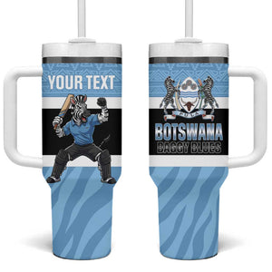 Afro Cricket Botswana Custom Tumbler With Handle Go Baggy Blues Zebra Mascot - African Pride