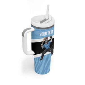 Afro Cricket Botswana Custom Tumbler With Handle Go Baggy Blues Zebra Mascot - African Pride