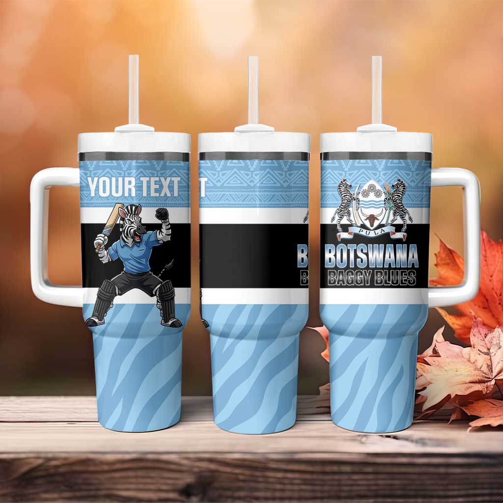 Afro Cricket Botswana Custom Tumbler With Handle Go Baggy Blues Zebra Mascot - African Pride