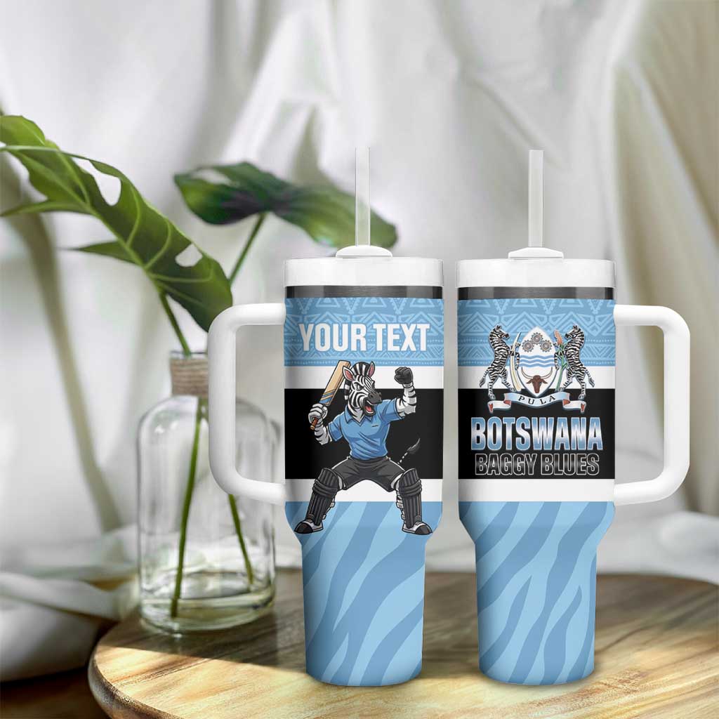 Afro Cricket Botswana Custom Tumbler With Handle Go Baggy Blues Zebra Mascot - African Pride