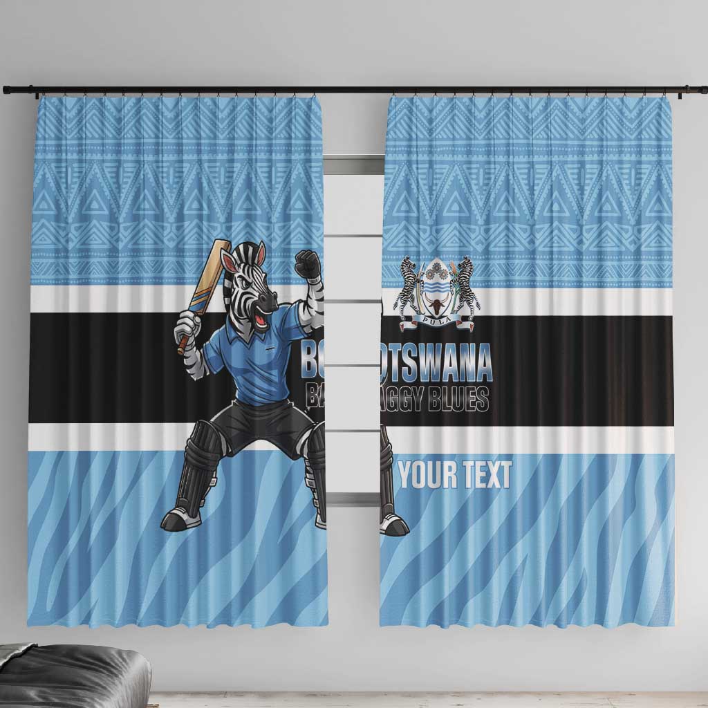 Afro Cricket Botswana Custom Window Curtain Go Baggy Blues Zebra Mascot - African Pride